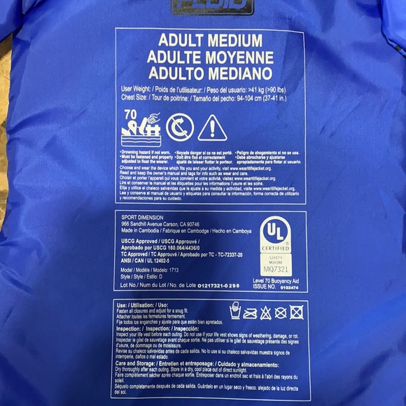 Fluid Adult BNWT Life Jacket Size M - Picture 4 of 4